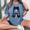Anime Girl Goth Bunny Grunge Gothic Cute E-Girl Outfit Women's Oversized Comfort T-Shirt Mustard