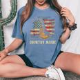 Country Music Outlaw Western Usa Patriotic Vintage Guitar Men Women's Oversized Comfort T-Shirt Mustard