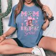Mom Of The Birthday Girl Pink Cowgirl Western Rodeo Women's Oversized Comfort T-Shirt Mustard