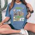 Mom Of The Wild One 1St Birthday Family Safari Jungle Party Women's Oversized Comfort T-Shirt Mustard