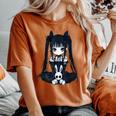 Anime Girl Goth Bunny Grunge Gothic Cute E-Girl Outfit Women's Oversized Comfort T-Shirt Crimson