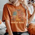 Country Music Outlaw Western Usa Patriotic Vintage Guitar Men Women's Oversized Comfort T-Shirt Crimson