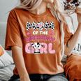 Mom Of The Birthday Girl Farm Cow Family Birthday Decoration Women's Oversized Comfort T-Shirt Crimson