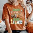 Mom Of The Wild One 1St Birthday Family Safari Jungle Party Women's Oversized Comfort T-Shirt Crimson
