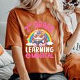 2Nd Grade Unicorn Cat Magical Caticorn Back Tochool レディースオーバーサイズコンフォートTシャツ Yam