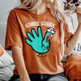 Cute Turkey Glove Nurse Thanksgiving Scrub Top Rn Icu Er Women's Oversized Comfort T-Shirt Yam