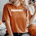 Philippines Flag Heart Pride Philippines Kid レディースオーバーサイズコンフォートTシャツ Yam