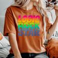 Rainbow Gradient Typography レディースオーバーサイズコンフォートTシャツ Yam