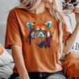 Red Panda サングラスアートワーク レディースオーバーサイズコンフォートTシャツ Yam