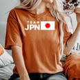 Team Jpn 日本国旗 チームジャパン 日の丸 男性 女性 子供 応援 チーム レディースオーバーサイズコンフォートTシャツ Yam