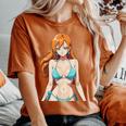 セクシー ワイフ ビーチ アニメ 女の子 日本語 レディースオーバーサイズコンフォートTシャツ Yam