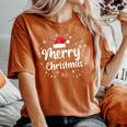 メリークリスマスライト サンタハット クリスマス ファミリー 男性 女性 キッズ レディースオーバーサイズコンフォートTシャツ Yam