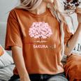 和 桜 シャツ ピンク 桜 花 木 花見 レディースオーバーサイズコンフォートTシャツ Yam