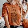 花園の女 ミュシャ アールデコ 線画 レディースオーバーサイズコンフォートTシャツ Yam