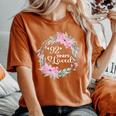 花柄 92歳 誕生日 男性 女性 92歳 誕生日 レディースオーバーサイズコンフォートTシャツ Yam