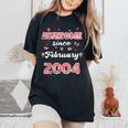 2004年2月から素晴らしい花、2004年2月の誕生日。 レディースオーバーサイズコンフォートTシャツ Black