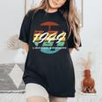 77 歳の誕生日男性女性 77 歳 1949 面白いギフト レディースオーバーサイズコンフォートTシャツ Black