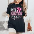 Big Sister Again Coquette Big Sister Girls Toddlers Women's Oversized Comfort T-Shirt Black