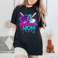 Cool Baseball Mom Neon Drip Sports Fan Women's Oversized Comfort T-Shirt Black