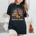 Country Music Outlaw Western Usa Patriotic Vintage Guitar Men Women's Oversized Comfort T-Shirt Black