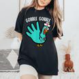Cute Turkey Glove Nurse Thanksgiving Scrub Top Rn Icu Er Women's Oversized Comfort T-Shirt Black