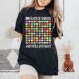 Heart Love 100 Days Ofchool Teacher Boy Girl レディースオーバーサイズコンフォートTシャツ Black