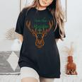 Iam Il Meister Jaegermeister Papà Mamma Cervo T-shirt comoda oversize da donna Black