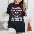 Jeuis Une Filleimple J'aime La Chasse Et Les Apéros T-shirt oversize confortable pour femme Black