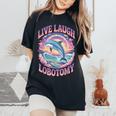 Live Laugh Lobotomy Dolphin Groovy レディースオーバーサイズコンフォートTシャツ Black