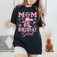 Mom Of The Birthday Girl Pink Cowgirl Western Rodeo Women's Oversized Comfort T-Shirt Black