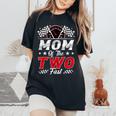 Mom Of The Two Fast 2Nd Birthday Racing Car Family Women's Oversized Comfort T-Shirt Black