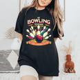 My Bowling Technique Isecret 面白いボウラーボウリング レディースオーバーサイズコンフォートTシャツ Black
