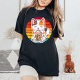かわいい猫 ボバ ティーバブル アニメ 日本猫 女の子 ティーン レディースオーバーサイズコンフォートTシャツ Black