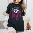 ダンス好きのためのダンスが大好きな女の子だけ レディースオーバーサイズコンフォートTシャツ Black