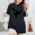 ボーイズ ガールズ ヒップホップ ブレイクダンス ヒップホップ Bboy Bgirl レディースオーバーサイズコンフォートTシャツ Black
