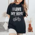 マウンテンバイク I Love When My Wife Lets Me Buy Another Bike レディースオーバーサイズコンフォートTシャツ Black