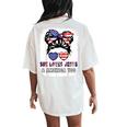 Christian Girl Love Jesus America Cute 4Th July Patriotic Women's Oversized Comfort T-Shirt Back Print Ivory