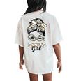 Saints Girl Messy Bun Women's Oversized Comfort T-Shirt Back Print Ivory
