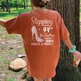 Stepping Into My 44Th Birthday 44 Year Old Bday Women's Oversized Comfort T-Shirt Back Print Mustard