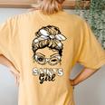 Saints Girl Messy Bun Women's Oversized Comfort T-Shirt Back Print Yam