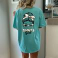 Saints Girl Messy Bun Women's Oversized Comfort T-Shirt Back Print Chalky Mint