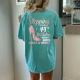 Stepping Into My 44Th Birthday 44 Year Old Bday Women's Oversized Comfort T-Shirt Back Print Chalky Mint