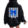 Cheer Mom Blue Bow Cheerleader Competition Game Day Women Oversized Hoodie Back Print Black