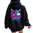 Cool Baseball Mom Neon Drip Sports Fan Women Oversized Hoodie Back Print Black