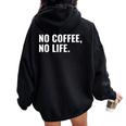 Emergency No Coffee No Life Missing Java 警告サイン レディース オーバーサイズ パーカー バックプリント Black