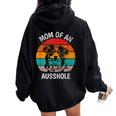 Mom Of An Ausshole Australian Shepherd Aussie Women Oversized Hoodie Back Print Black