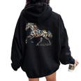 Horse Lover Majestic Horse 馬のグラフィック デザイン 長袖tシャツ レディース オーバーサイズ パーカー バックプリント Black