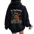 It's My Birthday Scorpio Queen Camo Bow Afro Black Girl Women Oversized Hoodie Back Print Black