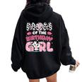 Mom Of The Birthday Girl Farm Cow Family Birthday Decoration Women Oversized Hoodie Back Print Black