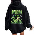Mom Of The Three Rex Birthday Boy Dinosaur Family Matching Women Oversized Hoodie Back Print Black